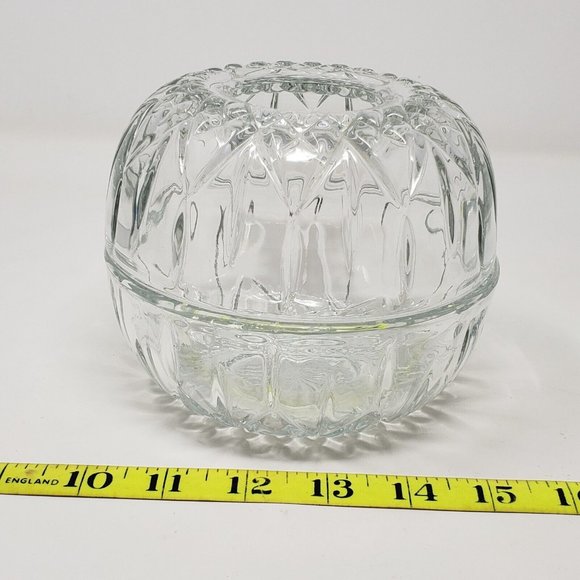 Vintage VTG HOMCO Clear Cut Glass Globe Round Fairy Lamp Light Candle Holder - Picture 10 of 11